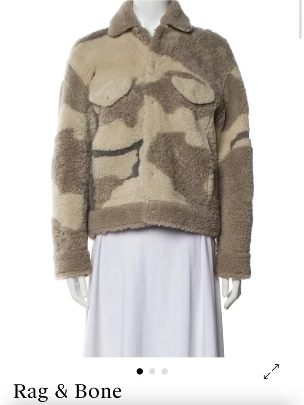 RAG & BONE sz XS Taupe and Cream Teddy Sherpa Jacket INCREDIBLE!!! - Picture 4 of 11